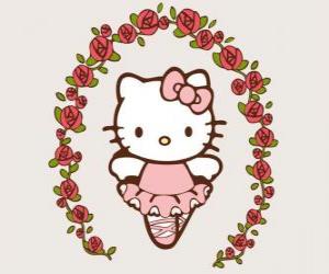 yapboz çiçekler Hello Kitty